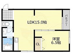 ナッツビラ 1DKの間取図画像
