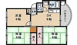 コーポグリムパス 3DKの間取図画像