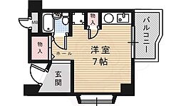 ロイヤルコート上池田 ワンルームの間取図画像