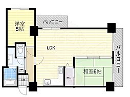 花川アーバンライフ 2LDKの間取図画像