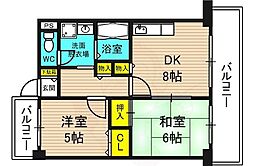 ハイグレードマンション鷺洲 1LDKの間取図画像
