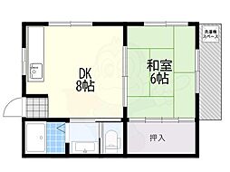 佃パークハイツ 1DKの間取図画像