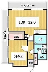 阪神ハイグレードマンション5番館 1LDKの間取図画像
