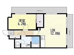 阪神ハイグレードマンション5番館 1LDKの間取図画像