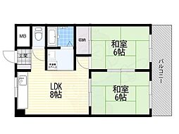 オリンピヤコープ 2LDKの間取図画像