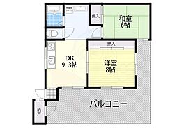 第2ハイツ卓 2LDKの間取図画像