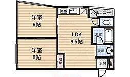 リバティーガーデン 2LDKの間取図画像