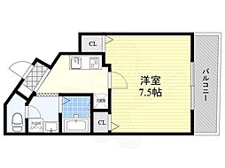 ユニバーサル海老江 1Kの間取図画像