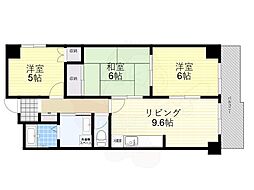 大拓ハイツ3 3LDKの間取図画像