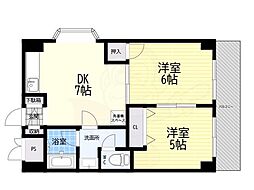 第五豊晃マンション 2DKの間取図画像
