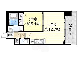 グランカーサ新大阪South 1LDKの間取図画像
