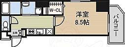 クリスタルグランツ新大阪 1Kの間取図画像