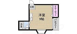 オークヒルズ ワンルームの間取図画像