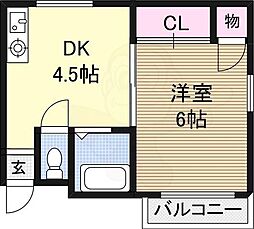 メゾンヤマト 1DKの間取図画像