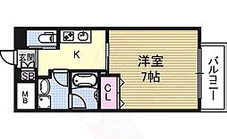 アーバンフラッツ西中島 1Kの間取図画像