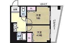 木川東エクセルハイツ 2Kの間取図画像