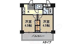 木川東エクセルハイツ 2Kの間取図画像