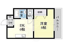 大旺第3マンション 1DKの間取図画像