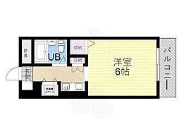 レジデンス上新庄 1Kの間取図画像