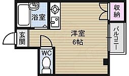 淡路ロイヤルマンション ワンルームの間取図画像
