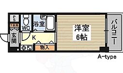 エクセレント上新8 1Kの間取図画像