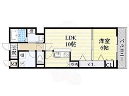プリンスコート 1LDKの間取図画像