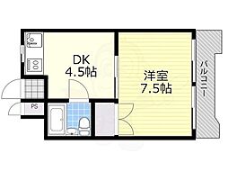 ハイツメルローズ 1DKの間取図画像