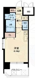 プレサン神崎川FINEBLESS ワンルームの間取図画像