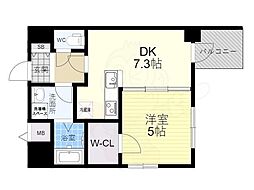 サンレムート.新大阪east 1DKの間取図画像