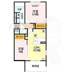 カーサ・プレッツァ豊里 2LDKの間取図画像