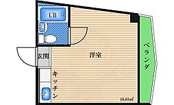 シティ西三国マンション ワンルームの間取図画像