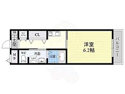 十三本町ウインズマンション2 1Kの間取図画像