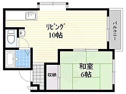 豊二ハイツ 1LDKの間取図画像
