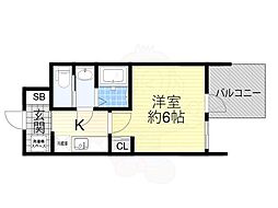 大阪市淀川区西宮原1丁目マンション 1Kの間取図画像