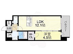 スプランディッド新大阪7 1LDKの間取図画像