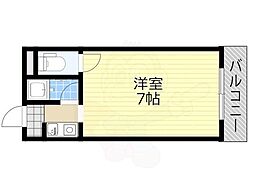 サンライズハイツ2号館 1Kの間取図画像
