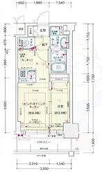 プレサンス新大阪ジェイズ 1LDKの間取図画像