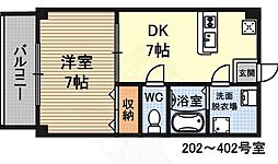 エルレジデンシア下新庄 1DKの間取図画像