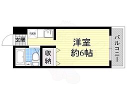 ラ・フォーレ大桐 ワンルームの間取図画像