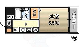 オーティーハイツ上新庄 1Kの間取図画像