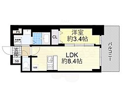 プレサンス新大阪ジェイズ 1LDKの間取図画像