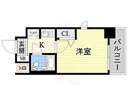 エスリード北大阪 1Kの間取図画像