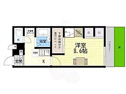 レオパレスビアンコ 1Kの間取図画像