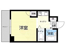 有馬パレス西中島 1Kの間取図画像