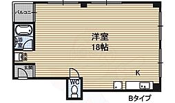 第6エンシン北大阪ビル ワンルームの間取図画像