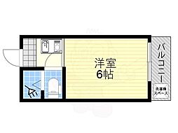 シャトー西三国 ワンルームの間取図画像