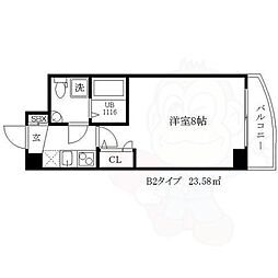 SEST新大阪 1Kの間取図画像