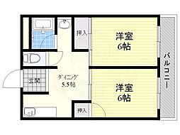成光マンション 2DKの間取図画像