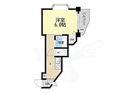 グローリーワン 1Kの間取図画像