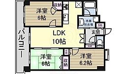 エステムコート新大阪4パークフロント 3LDKの間取図画像